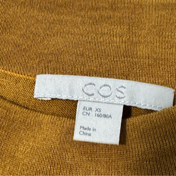 COS Mustard Merino Wool Silk Shift A Line Dress - Picture 3 of 6